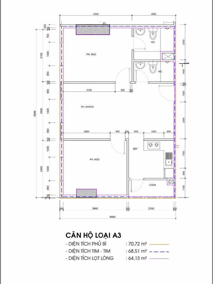 Căn hộ loại A block A1 chung cư Đạt Gia