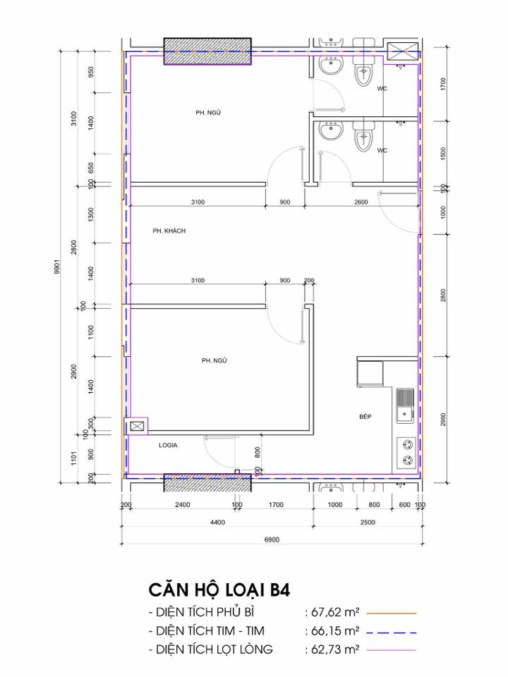 Căn hộ loại B block A1 chung cư Đạt Gia