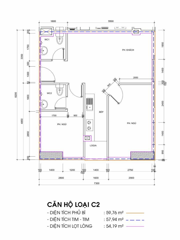 Căn hộ loại C block A1 chung cư Đạt Gia